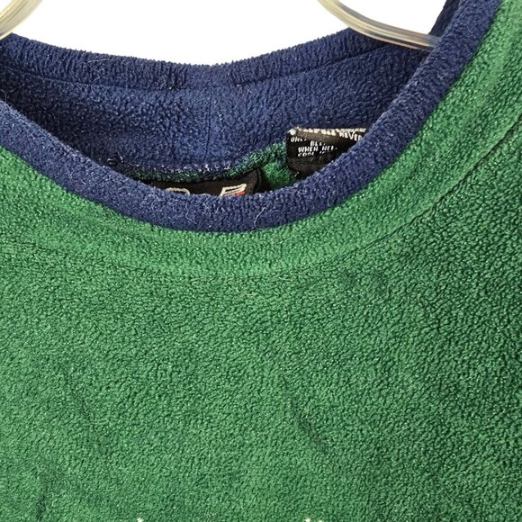 Christmas Holiday Joy Winter Warm Plush Soft Green Blue Snowman Print Sweater L - Picture 6 of 11